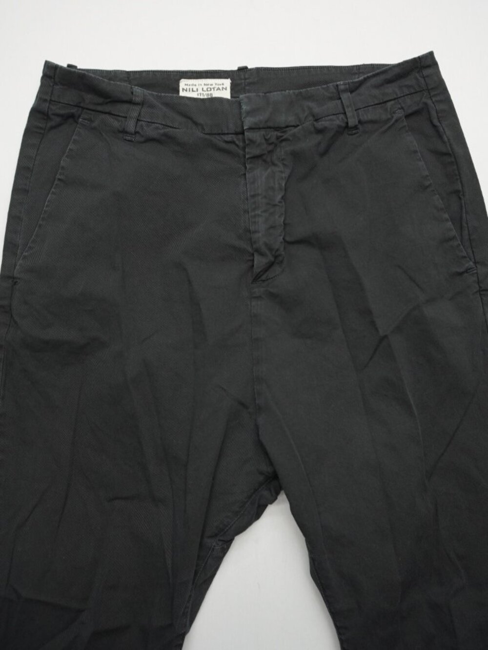 Nili Lotan Paris Pants in Washed Black Size 4 Baggy Drop Crotch - Picture 4 of 11